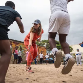 Kids Collab team working with children